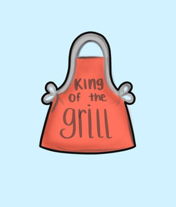 King Of The Grill Apron Cookie Cutter,  Fathers Day Cutter, Grilling Cookie Cutter