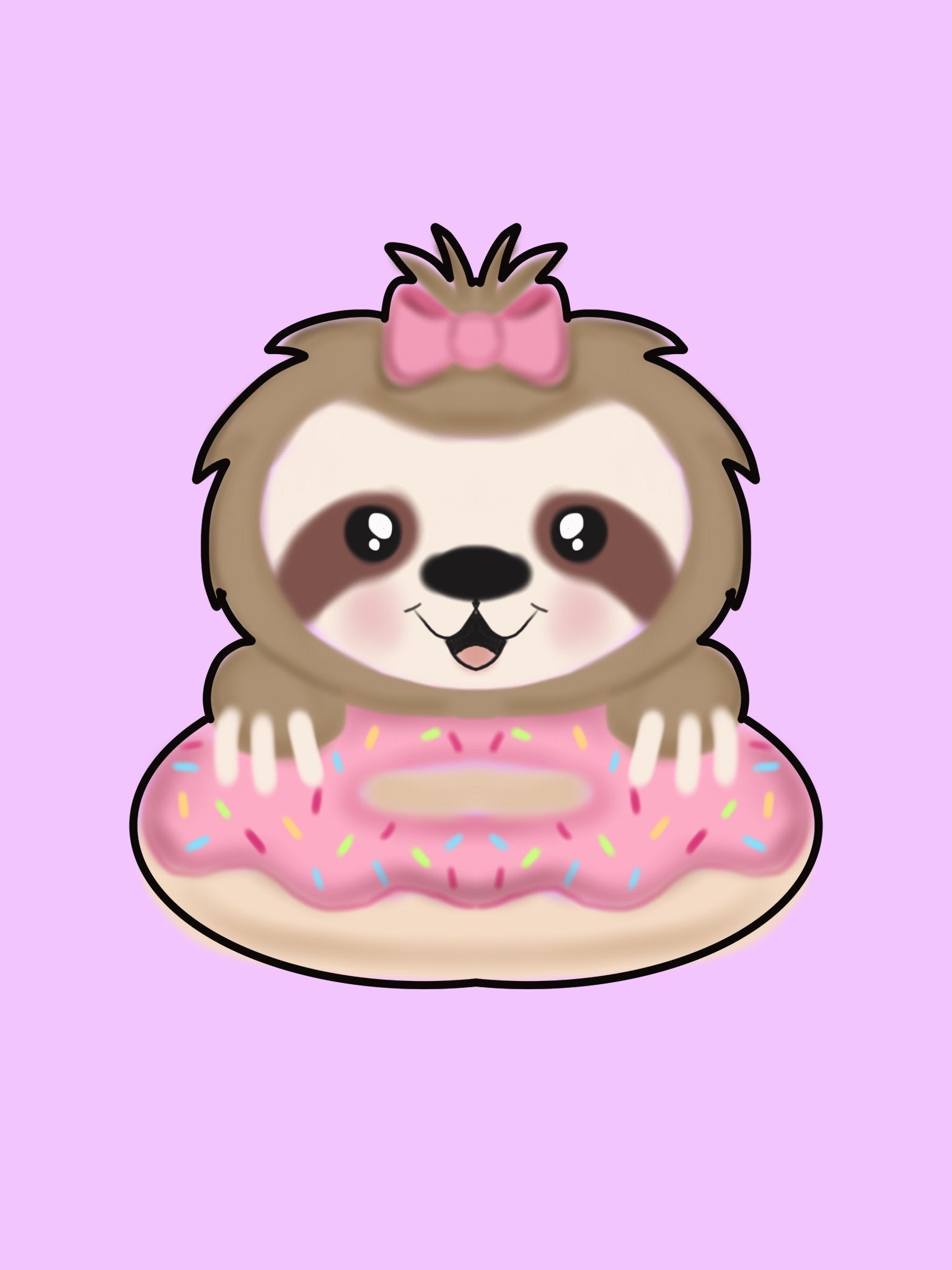 Cute Ella Sloth With Donut, Sloth Cutter, Donut Cutter