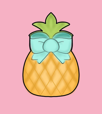 Cute Pineapple with Bow Cookie Cutter, Summer Cutter, Food cutter