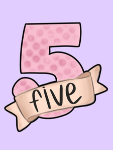 Five With Banner Cookie Cutter