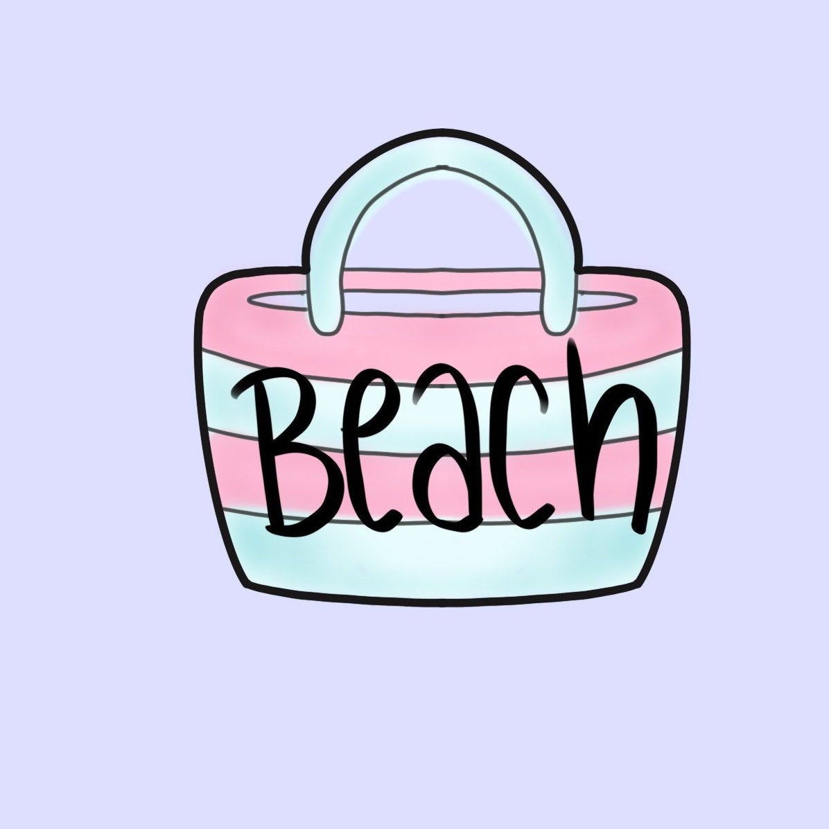 Cute Beach Tote Cookie Cutter, Summer cutter