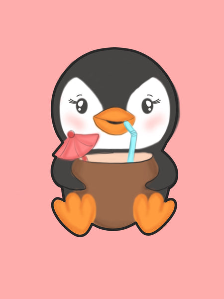 Cute Penguin With Coconut Cookie Cutter, Summer Cutter