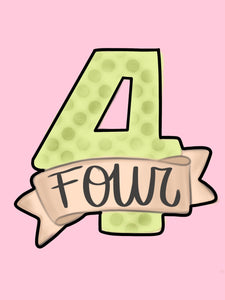 Four With Banner Cookie Cutter