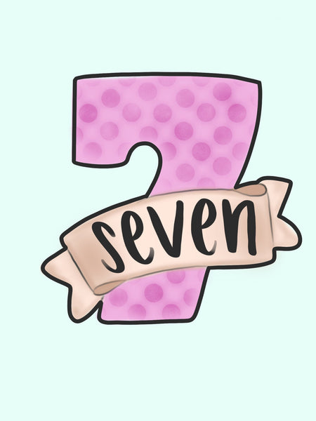 Seven With Banner Cookie Cutter