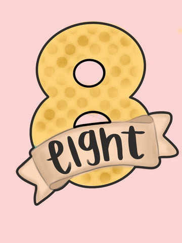 Eight With Banner Cookie Cutter