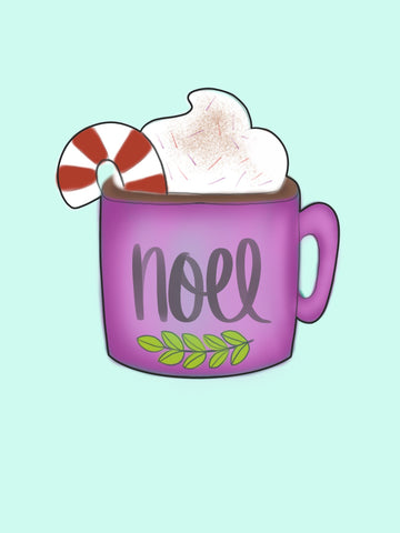 Noel Candy Cane Mug Cookie Cutter