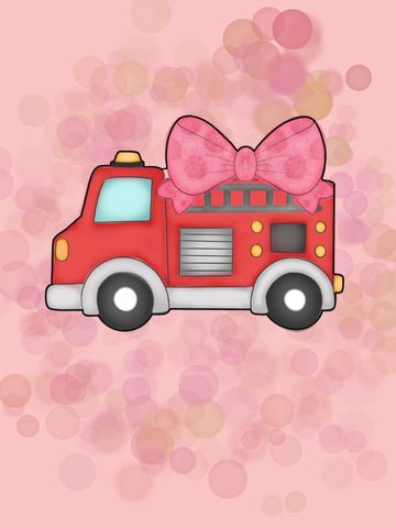 Girly Fire Truck Cookie Cutter