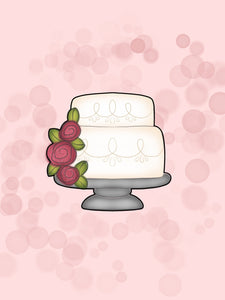 2 Tier Cake With Floral Cookie Cutter