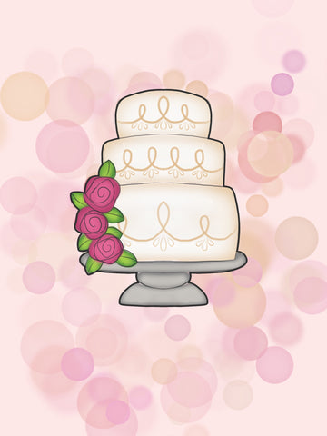 3 Tier Cake Floral Cookie Cutter