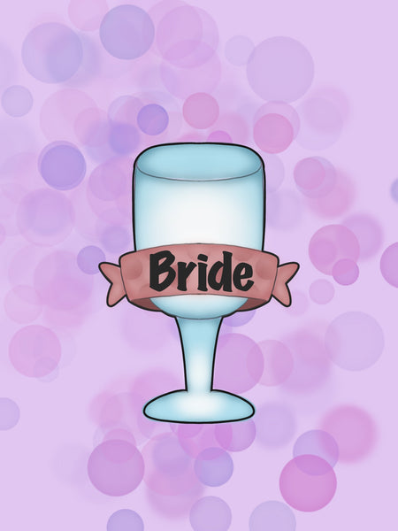 Wedding Glass With Banner Cookie Cutter