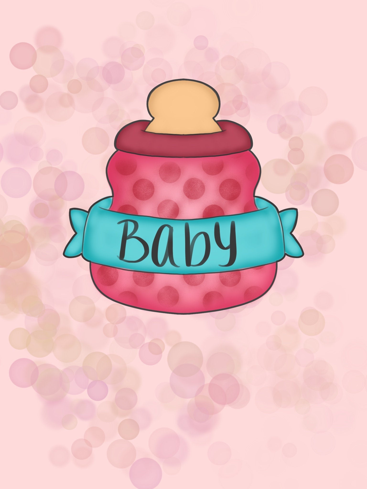 Baby Bottle With Banner Cookie Cutter