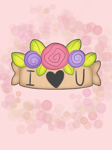 Carlie Floral Name Banner Cookie Cutter