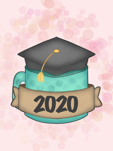 Grad Mug with Banner Cookie Cutter