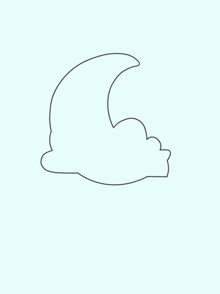 Crescent Moon With Cloud Cookie Cutter