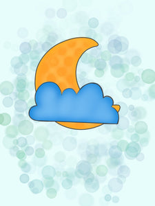 Crescent Moon With Cloud Cookie Cutter