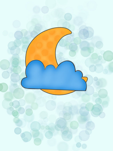 Crescent Moon With Cloud Cookie Cutter