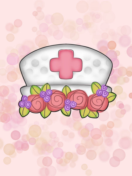 Floral Nurse Hat Cookie Cutter