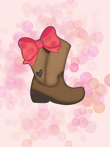 Cowboy Boot With Bow Cookie Cutter