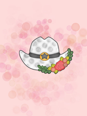 Floral Cowboy Hat Cookie Cutter