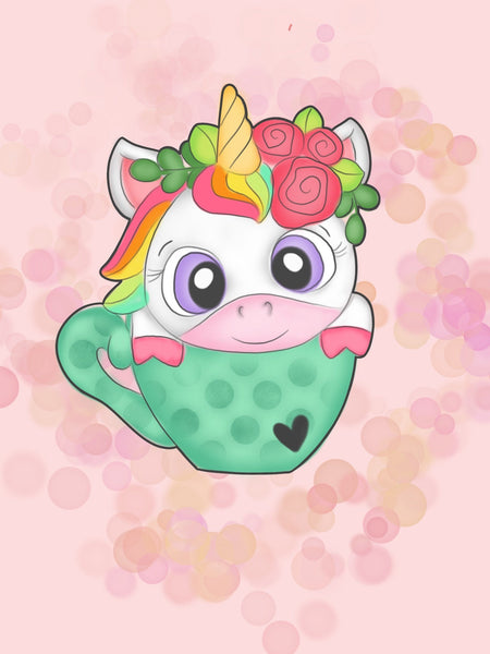 Floral Unicorn Mug Cookie Cutter