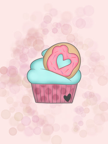 Cupcake With Donut Cookie Cutter