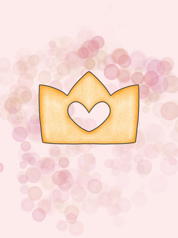 Crown With Heart Cutout Cookie Cutter