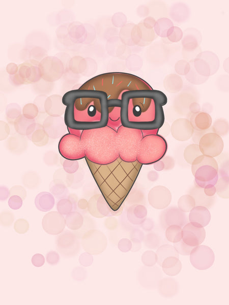 Nerdy Ice Cream Cone  Cookie Cutter