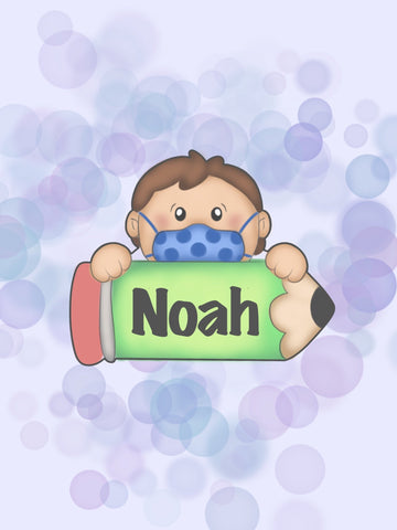 Noah Boy Pencil Plaque Cookie Cutter