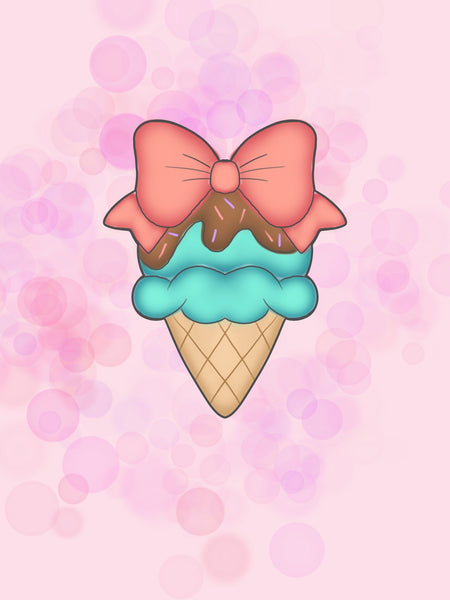 Ice Cream With Bow Cookie Cutter