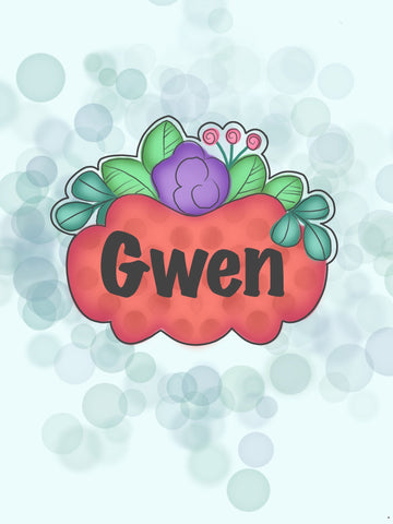 Floral Gwen Plaque Cookie Cutter