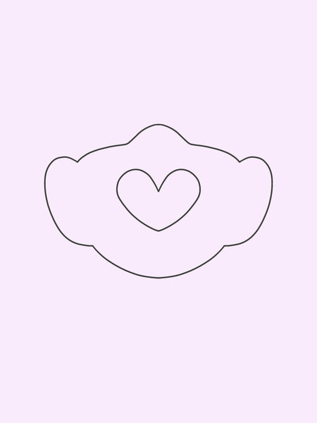 Face Mask With Heart Cutout Cookie Cutter