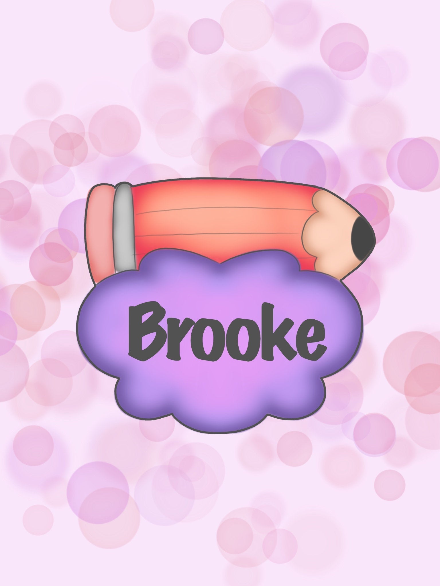 Brooke Pencil Plaque Cookie Cutter