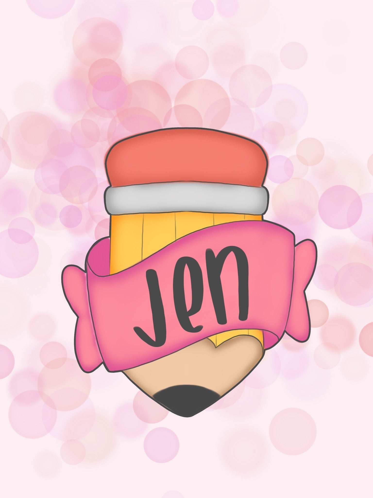 Pencil With Jen Banner Cookie Cutter