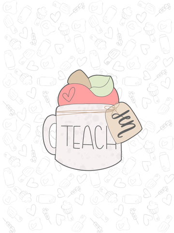 Teacher apple mug tag