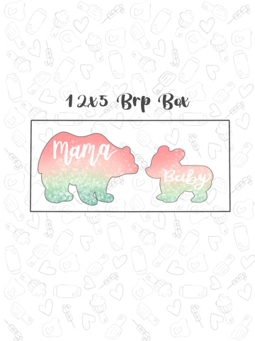 Mama baby bear silhouette collections fits 12x5 brp