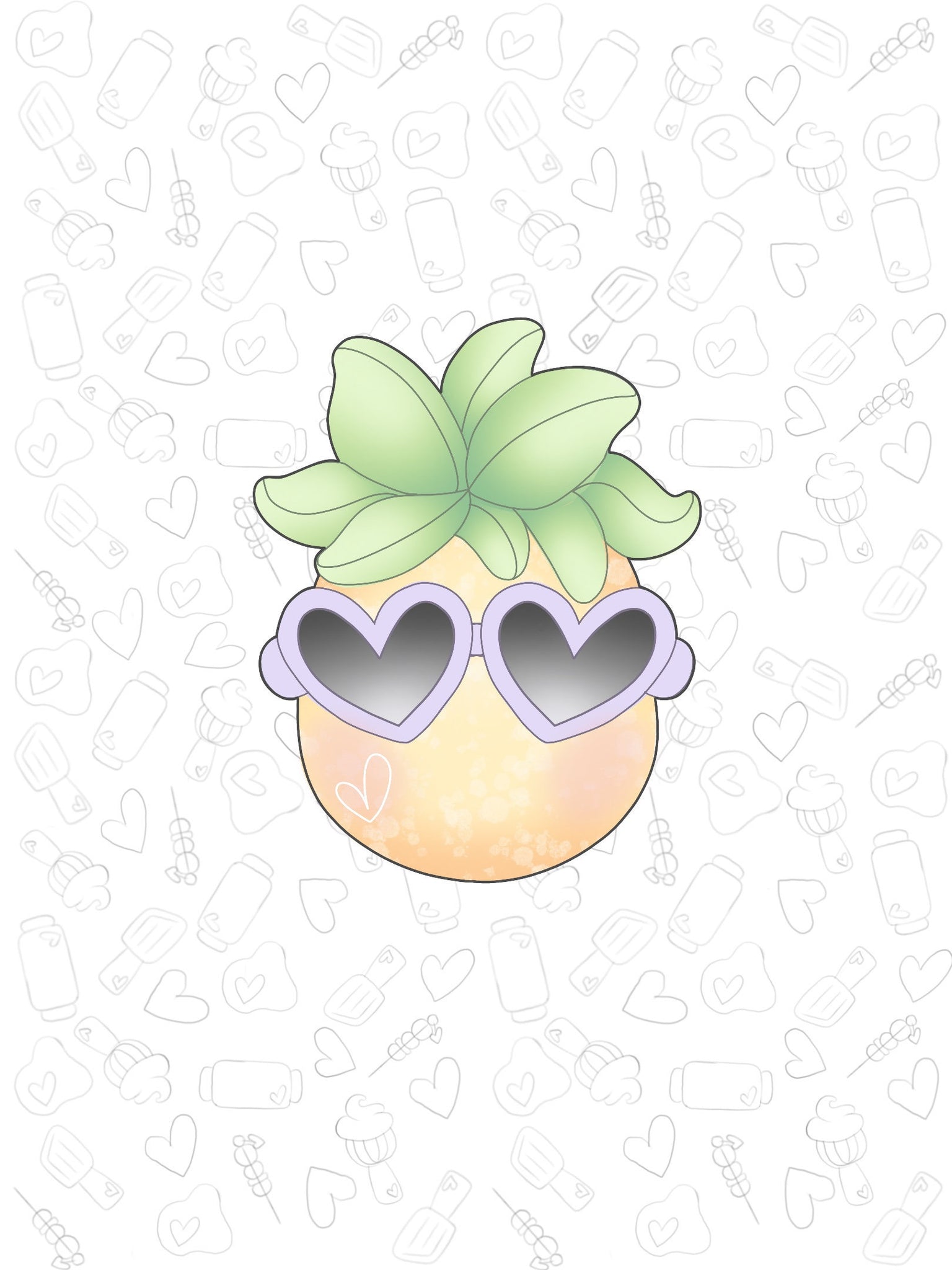 Pineapple heart Glasses