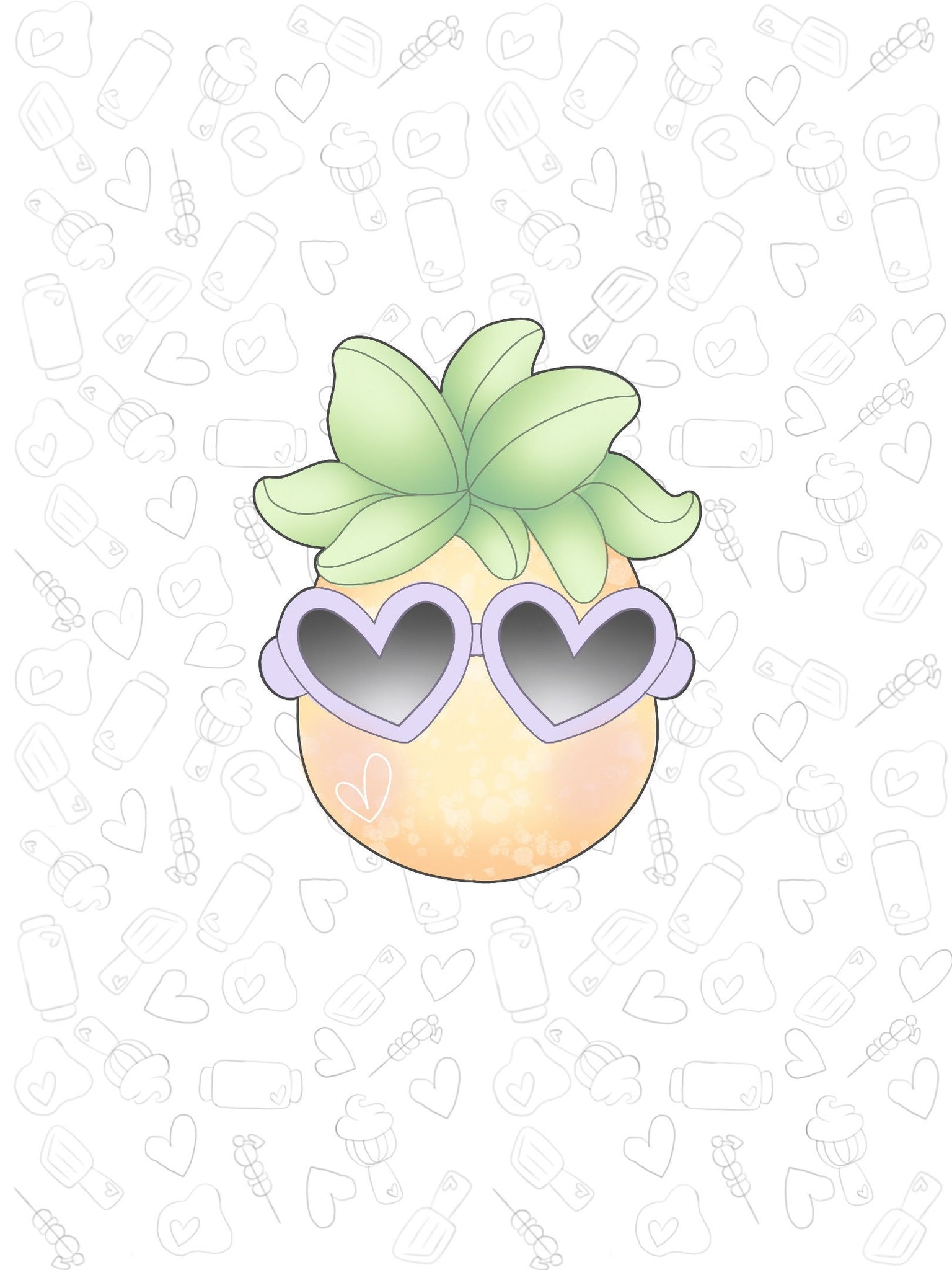 Pineapple heart Glasses