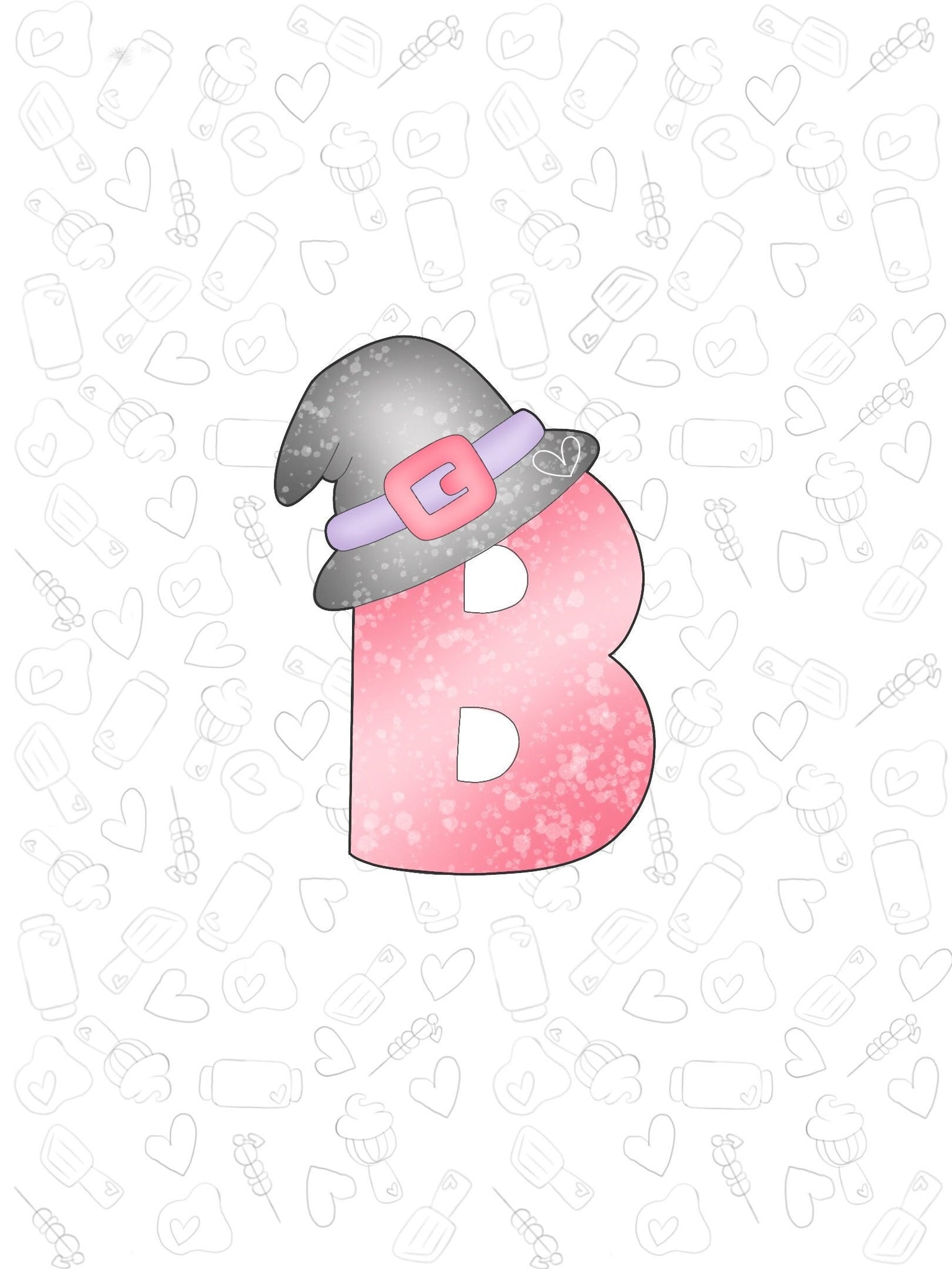 Letter B with hat