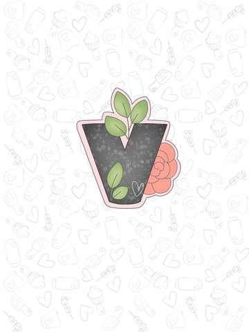 Floral Greenery Letter V 2022