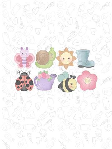 Spring Friends Collection 8 piece set Variety of Sizes