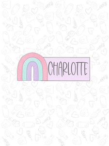 Rainbow name tag Cookie Cutter