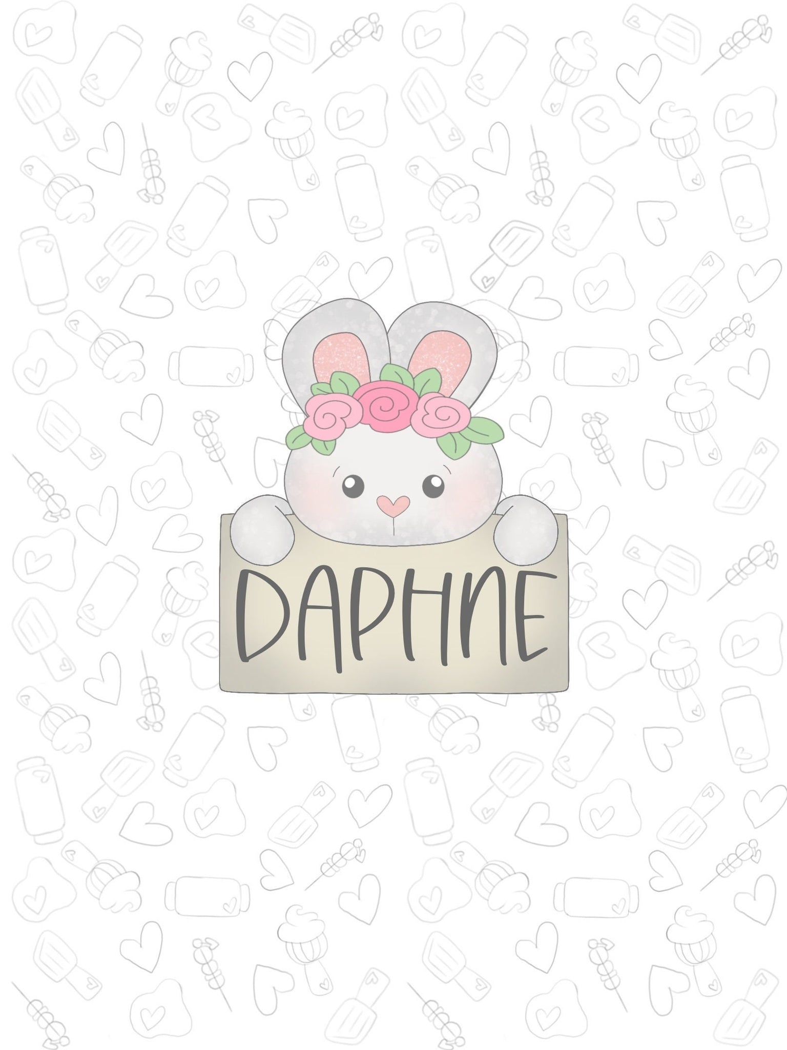 Floral Bunny Plaque 2022 Cookie Cutter