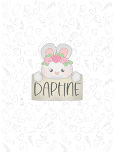 Floral Bunny Plaque 2022 Cookie Cutter