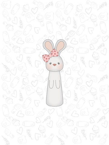 Tall Rabbit Bow 2022 Cookie Cutter