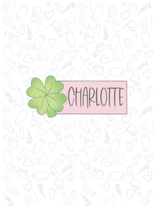 Clover Name Tag Cookie Cutter