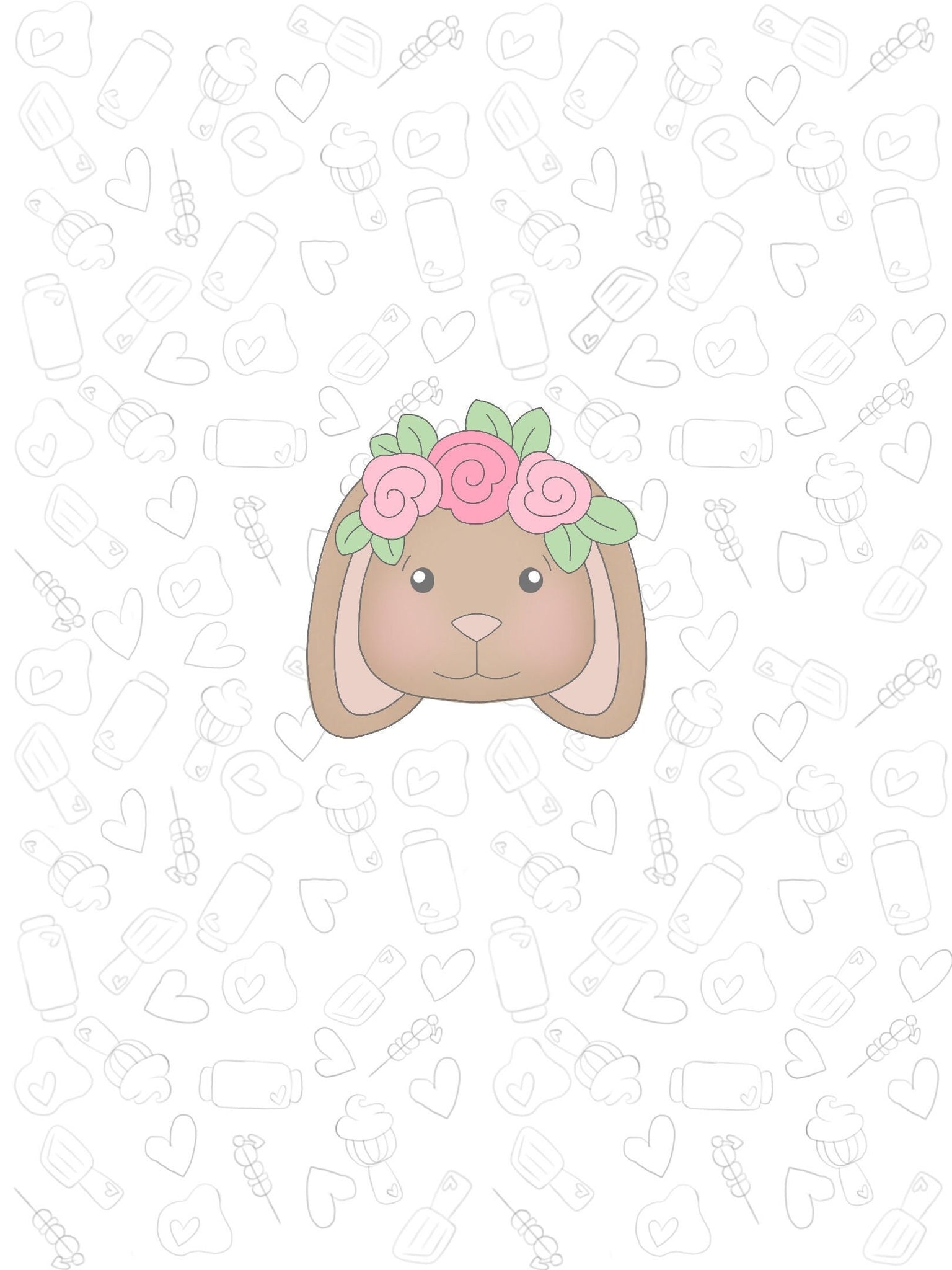 Floral Bunny Head 2022 Cookie Cutter