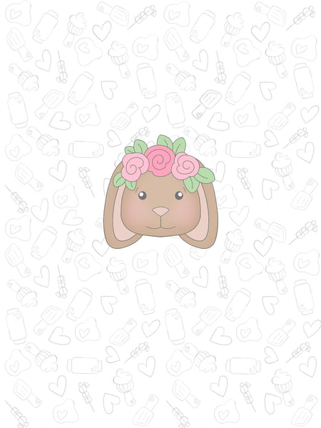 Floral Bunny Head 2022 Cookie Cutter