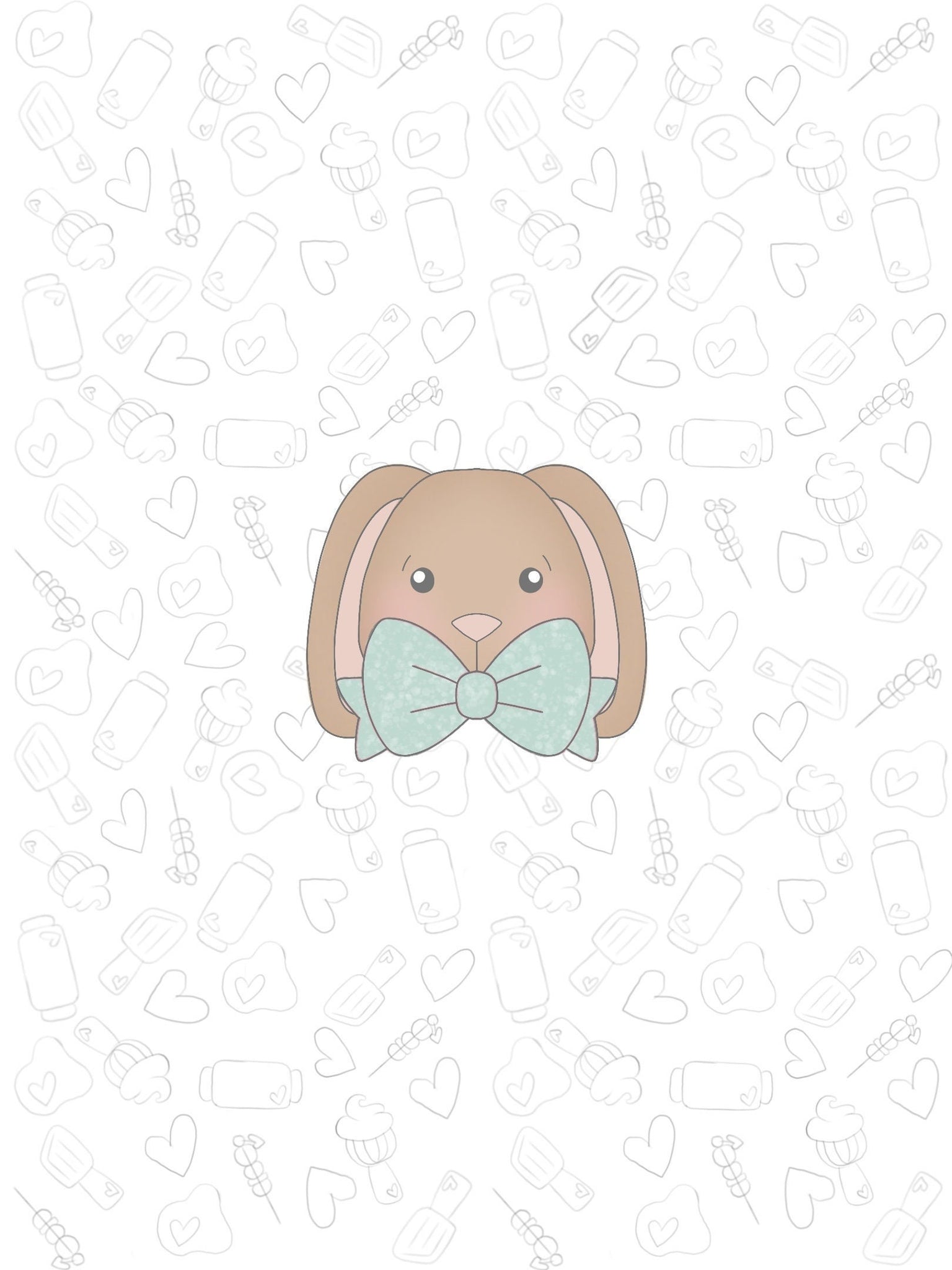 Bunny Head  Bow Tie 2022 Cookie Cutter