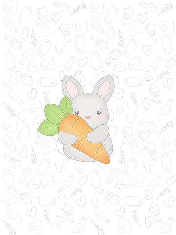 Bunny Holding Carrot 2022 Cookie Cutter