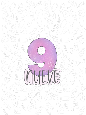 Lettered Nueve (no cutout)